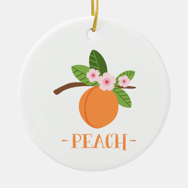 Peach Ceramic Ornament (Front)