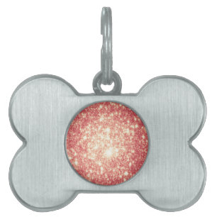 Peach Champagne Stars Pet Name Tag