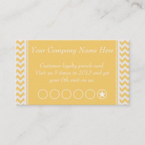 Peach Chevron Discount Promotional Punch Card Business Card Templates