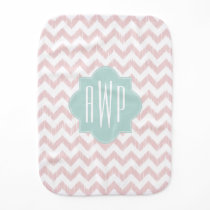 Peach Chevron Ikat Monogrammed Burp Cloth Peach Chevron Ikat Monogrammed Burp Cloth