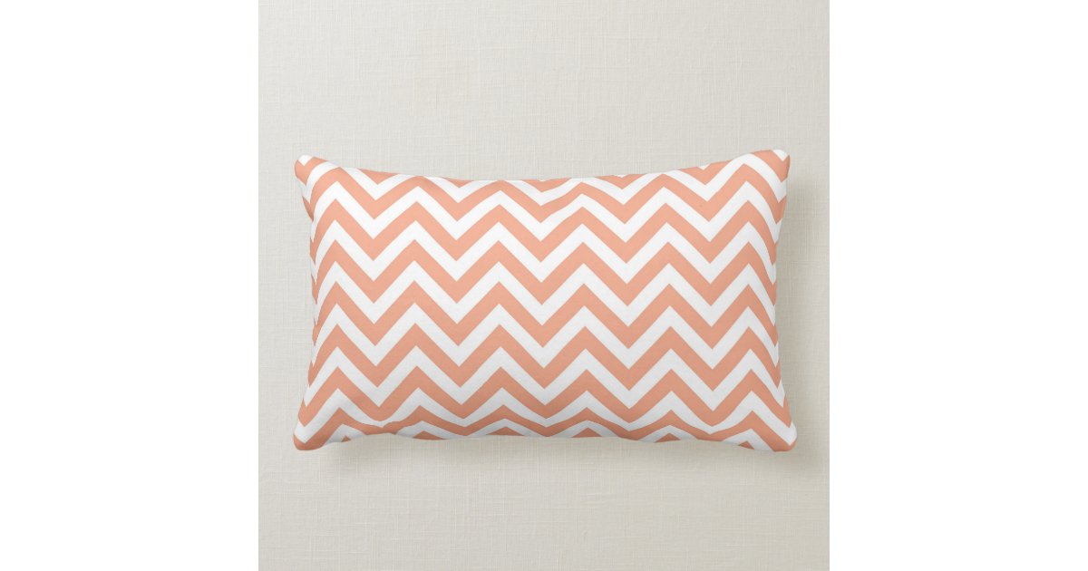 Peach Chevron Lumbar Pillow