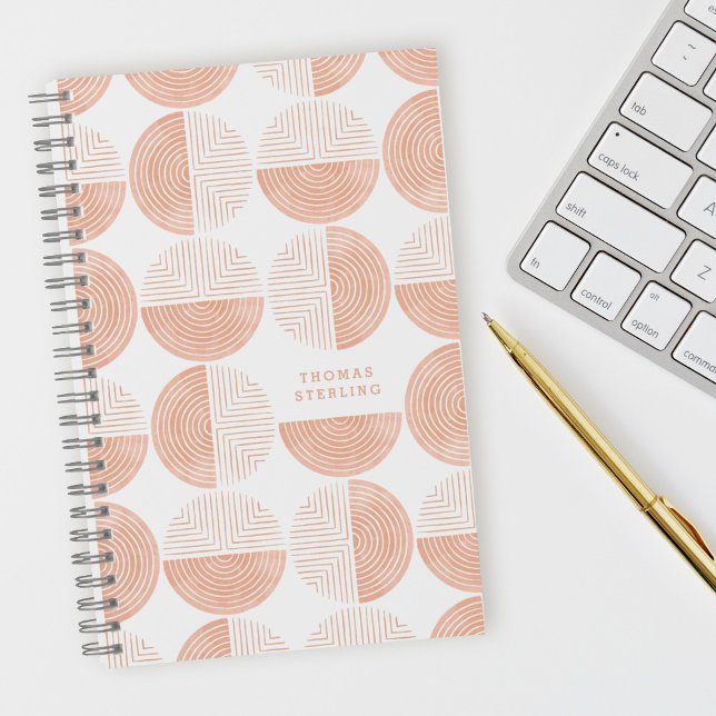 Peach Circle Geometric Pattern Spiral Notebook (Creator Uploaded)