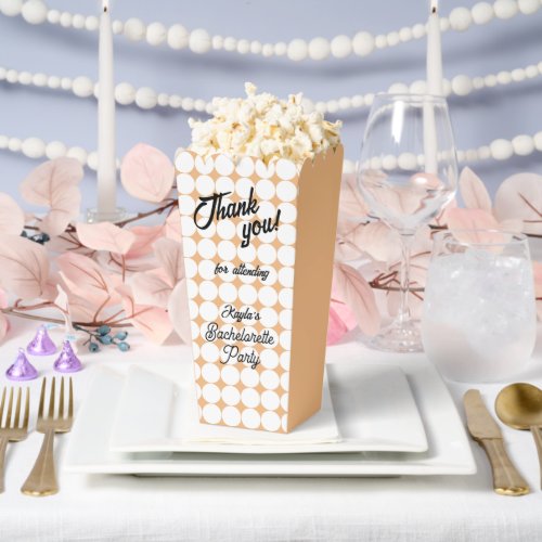 Peach Circle Pattern Bachelorette Party Favor Boxes
