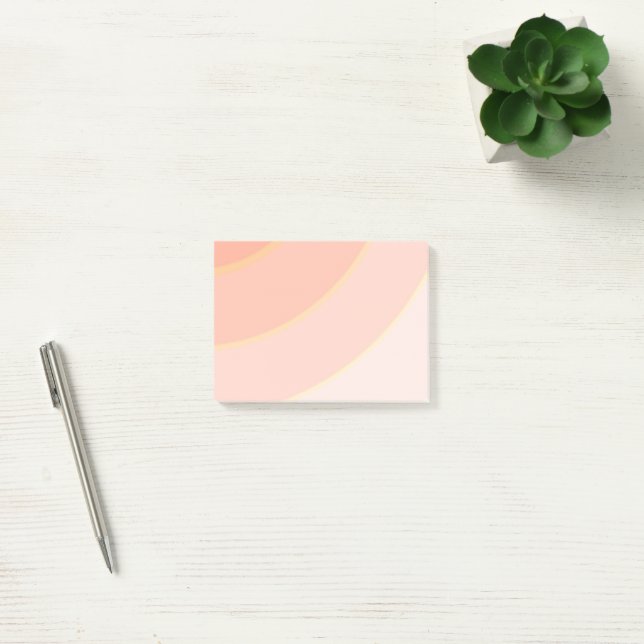 Peach Circular Swirls ombre Post-it Notes (Office)