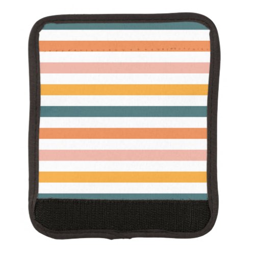 Peach Citrus Sage Stripes Luggage Handle Wrap