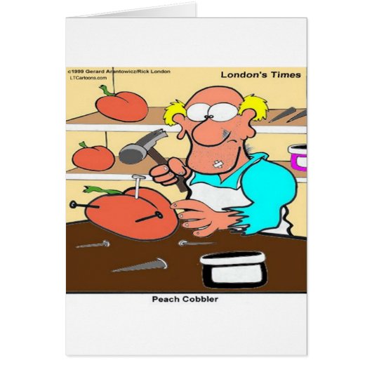 Peach Cobbler Funny LTCartoons Cards (Front)