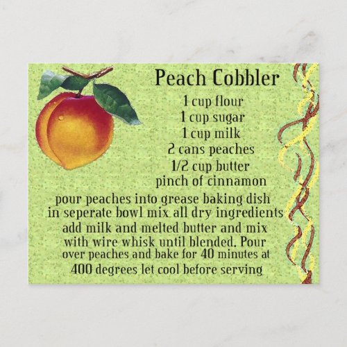 peach cobbler postcard