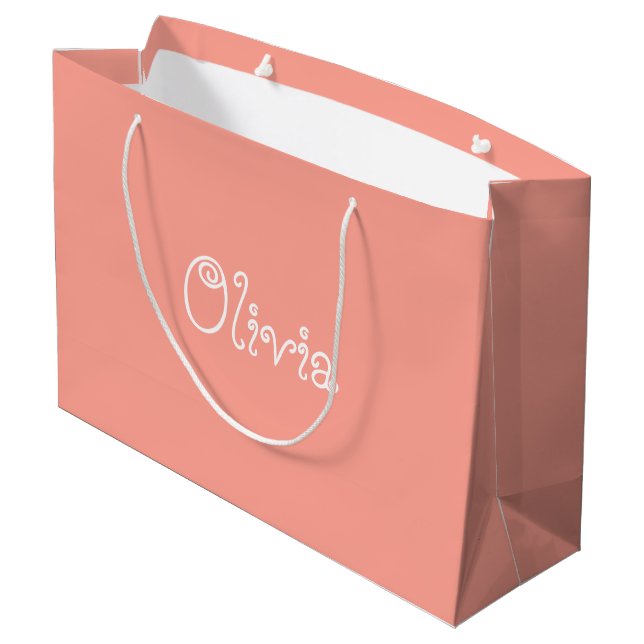 Peach Color Baby Shower Gift Bag (Back Angled)