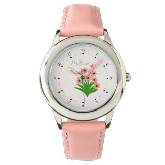 Peach color flowers watch