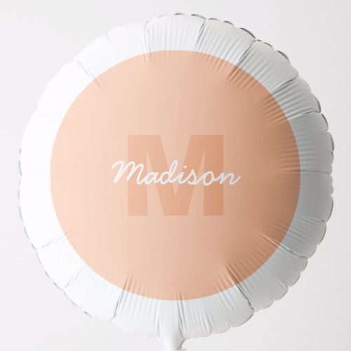 Peach color of 2024 with custom Monogram name Balloon