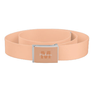 Peach color of 2024 with custom Monogram name Belt