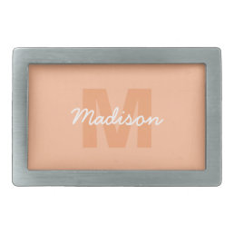 Peach color of 2024 with custom Monogram name Belt Buckle