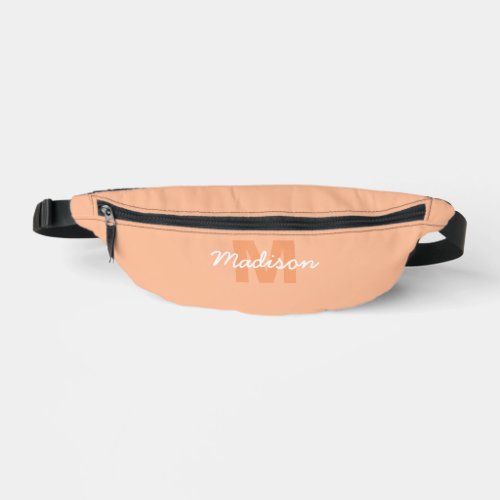 Peach color of 2024 with custom Monogram name Fanny Pack