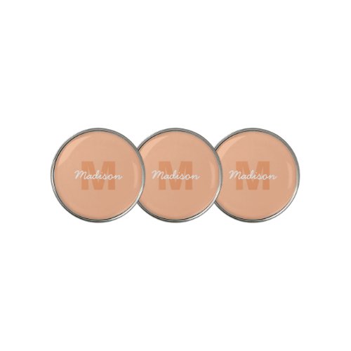 Peach color of 2024 with custom Monogram name Golf Ball Marker