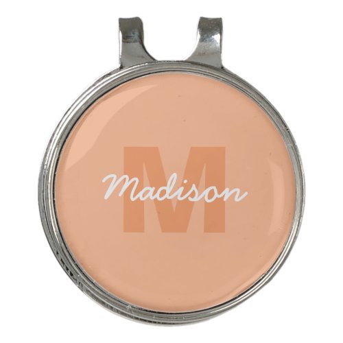 Peach color of 2024 with custom Monogram name Golf Hat Clip