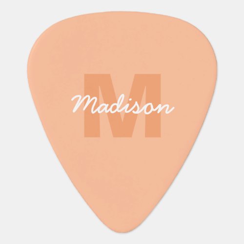 Peach color of 2024 with custom Monogram name Guitar Pick