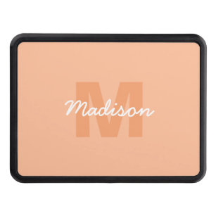 Peach color of 2024 with custom Monogram name Hitch Cover