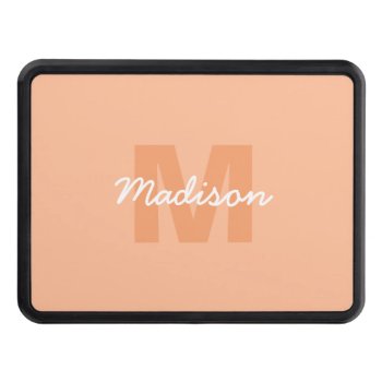 Peach Color Of 2024 With Custom Monogram Name Hitch Cover by PLdesign at Zazzle