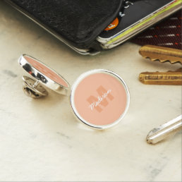 Peach color of 2024 with custom Monogram name Lapel Pin