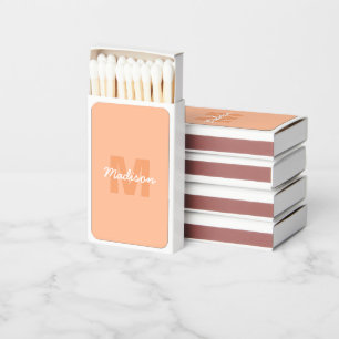 Peach color of 2024 with custom Monogram name Matchboxes