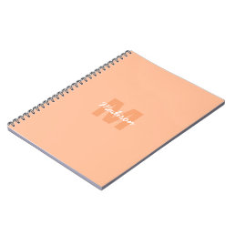 Peach color of 2024 with custom Monogram name Notebook