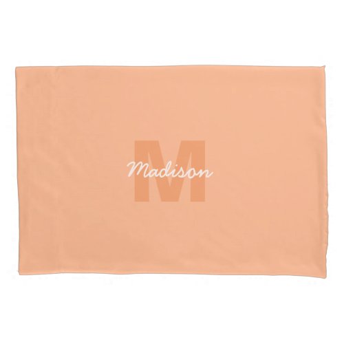 Peach color of 2024 with custom Monogram name Pillow Case