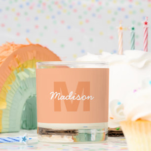 Peach color of 2024 with custom Monogram name Scented Candle