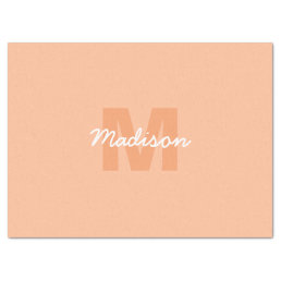 Peach color of 2024 with custom Monogram name Tissue Paper