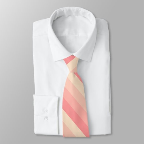 Peach Color Stripes Cute Trendy Elegant Best Neck Tie
