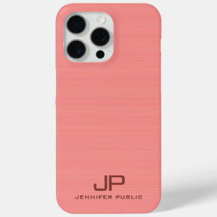 Peach Color Tones Elegant Modern Monogram Name iPhone 15 Pro Max Case