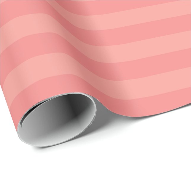 Peach Color Tones Stripes Custom Template Elegant Wrapping Paper (Roll Corner)