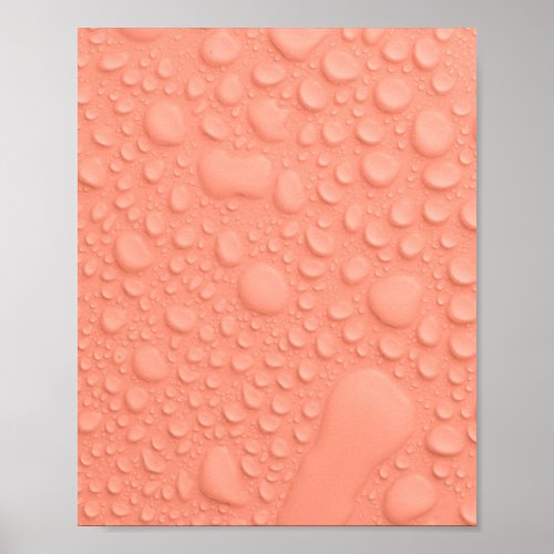 Peach colored background with water drops poster