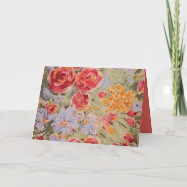 Peach colored floral any occasion card (Front)