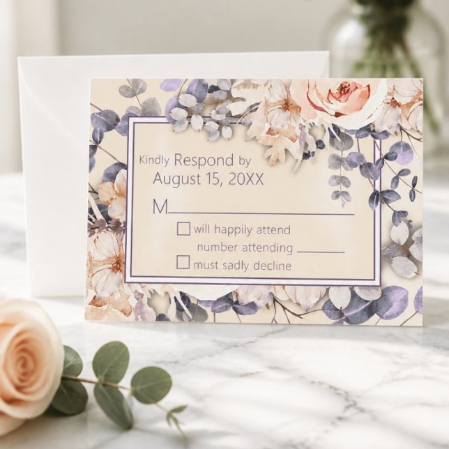 Peach Colored Floral Wedding Response Card (Creator Uploaded)