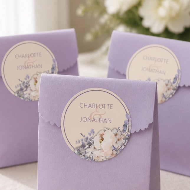Peach Colored Floral Wedding Stickers (Creator Uploaded)