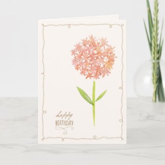 Peach Colored Flower Watercolor Card