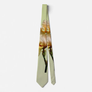 Peach Colored Irises Neck Tie