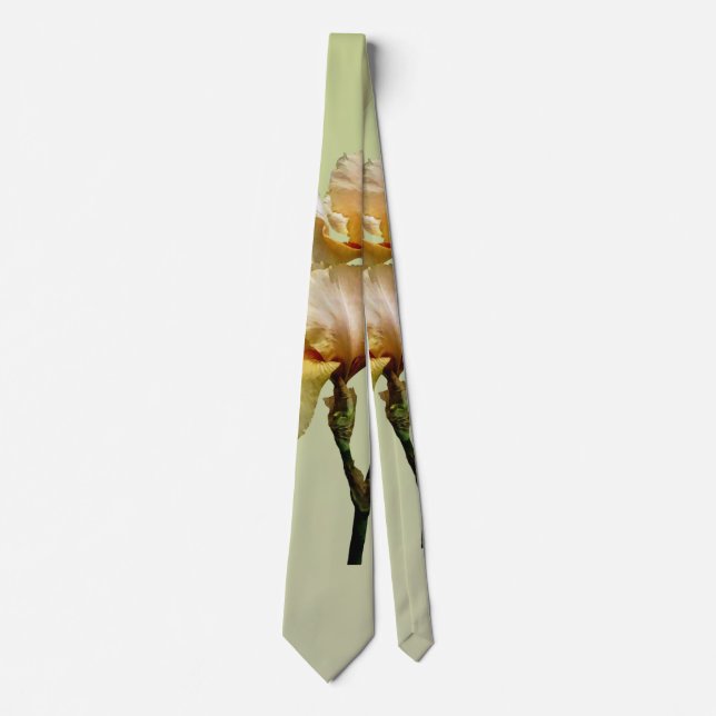 Peach Colored Irises Neck Tie (Front)