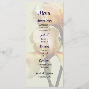 Peach Colored Irises Wedding Menu