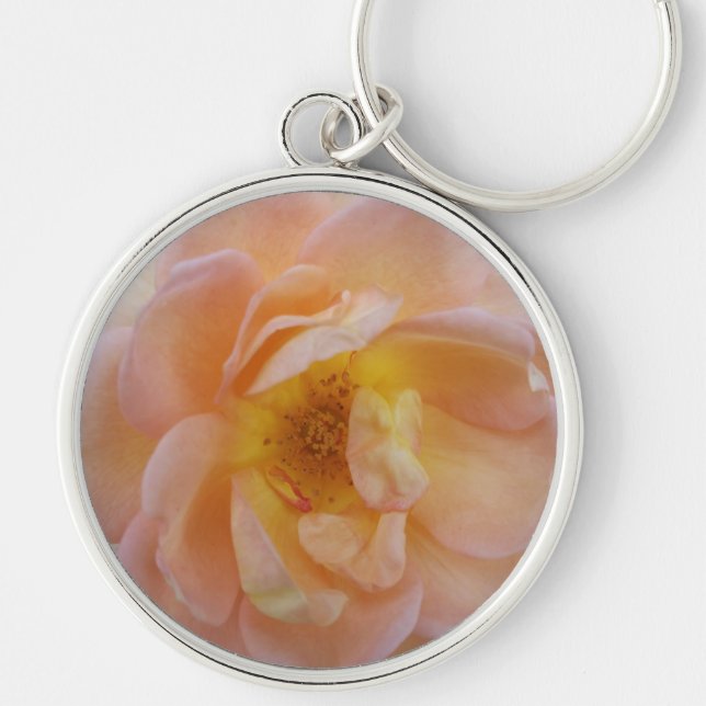 Peach-Colored Rose Keychain (Front)
