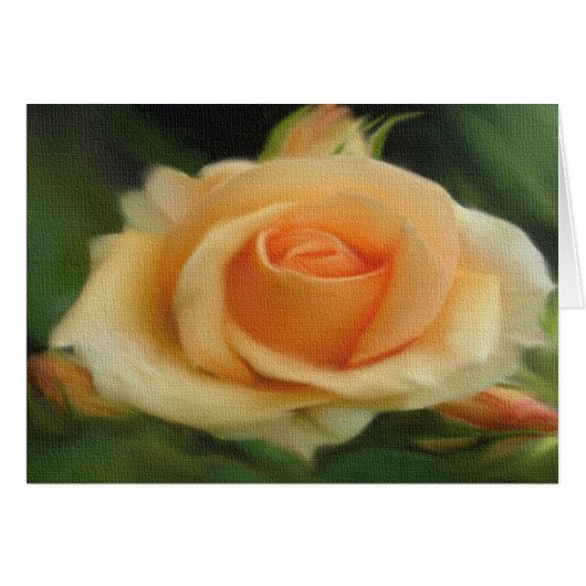 Peach Colored Rose On Canvas Cards (Front Horizontal)
