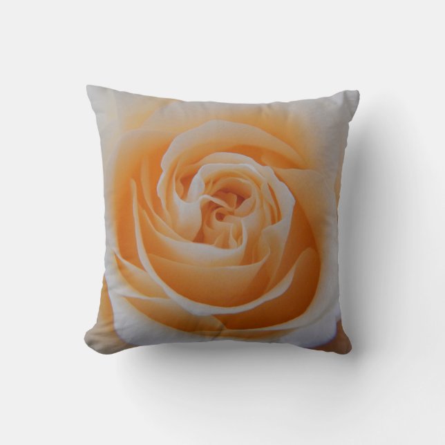 Peach Colored Rose Pillow (Front)