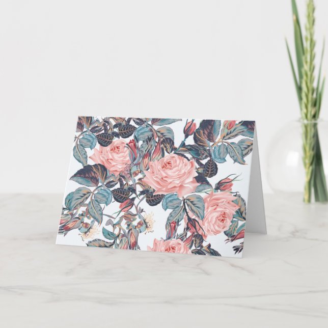 peach colored roses birthday card (Front)