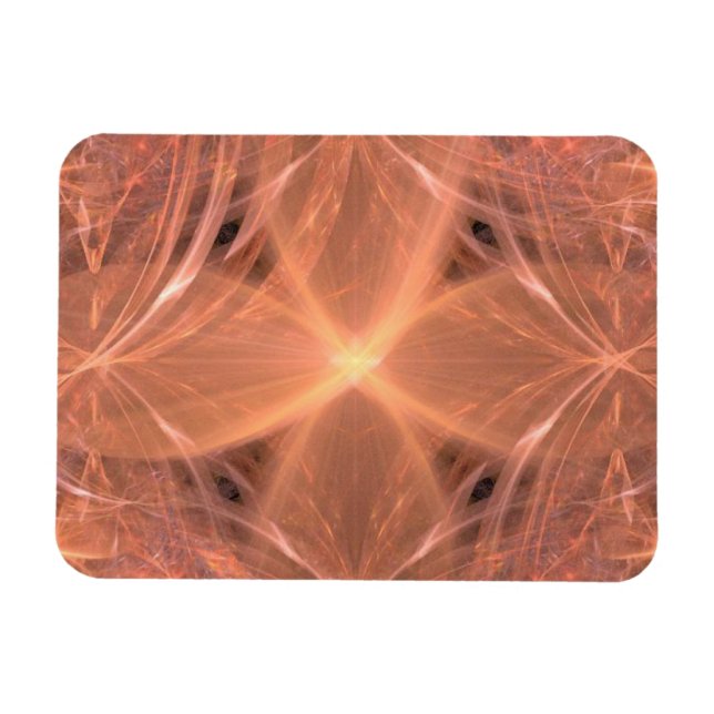 Peach Colored Swirling Cross Magnet (Horizontal)