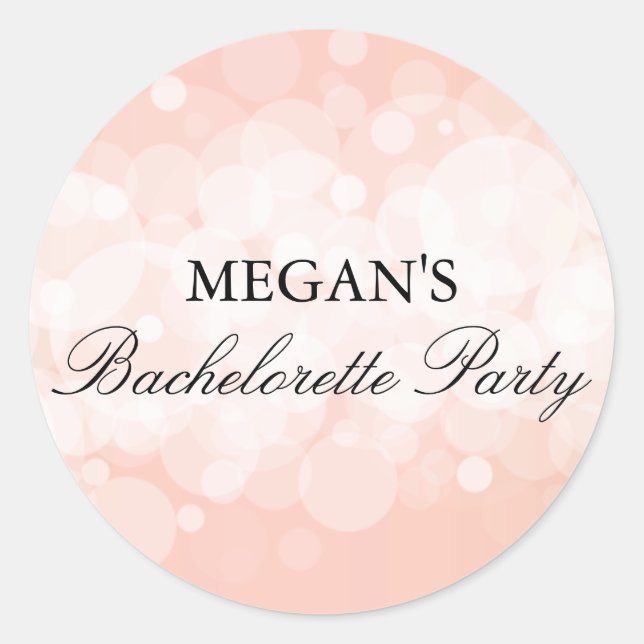 Peach Confetti Bachelorette Party Sticker (Front)