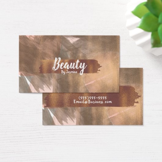 Peach & Copper Bronze Chic Modern Brush Stroke (Desk)