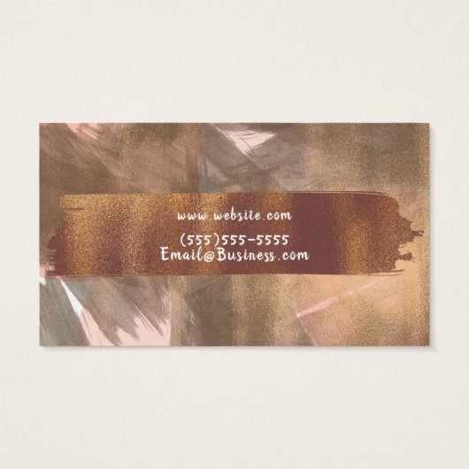 Peach & Copper Bronze Chic Modern Brush Stroke (Back)