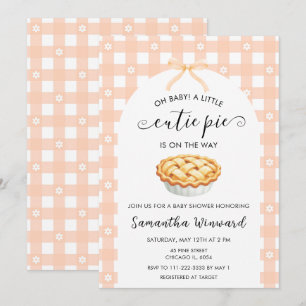 Peach Coquette Cutie Pie Baby Shower Invitation