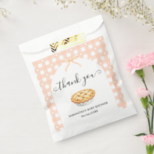 Peach Coquette Pie Baby Shower Thank You Favor Bag