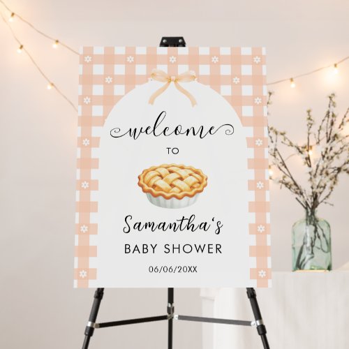 Peach Coquette Pie Baby Shower Welcome